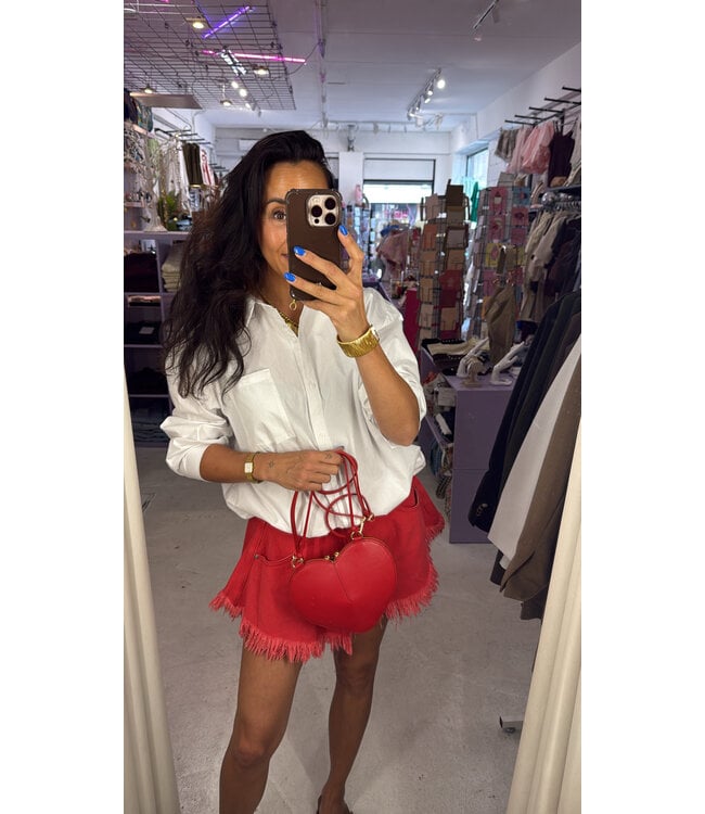 Mochy Denim Short - Red