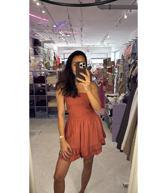 Santorini Strapless Playsuit - Sienna