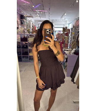 Santorini Strapless Playsuit - Brown