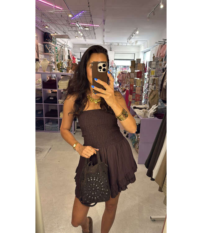 Santorini Strapless Playsuit - Brown