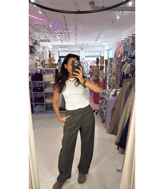 Moss Barrel Pants - Army Green