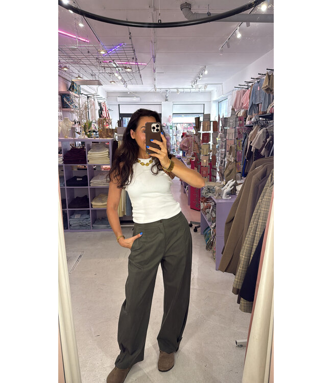 Moss Barrel Pants - Army Green