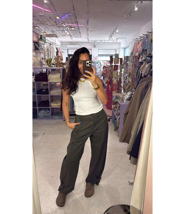 Moss Barrel Pants - Army Green