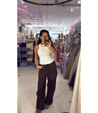 Espresso Barrel Pants - Brown