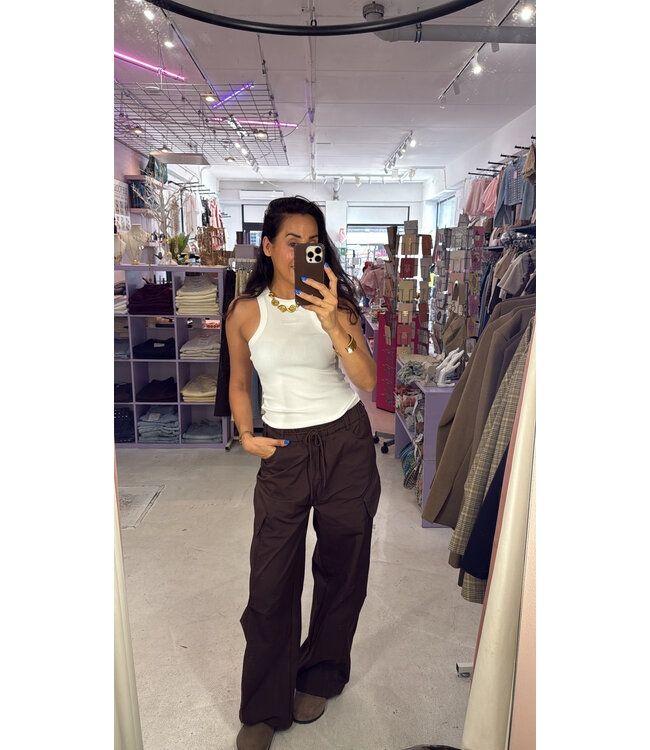 Espresso Barrel Pants - Brown