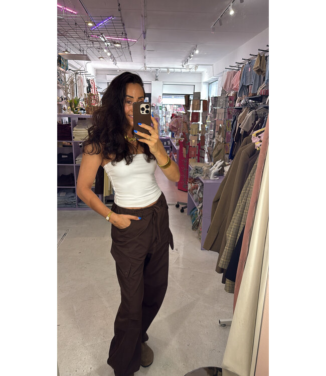 Espresso Barrel Pants - Brown