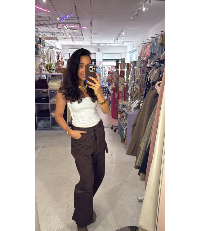 Espresso Barrel Pants - Brown