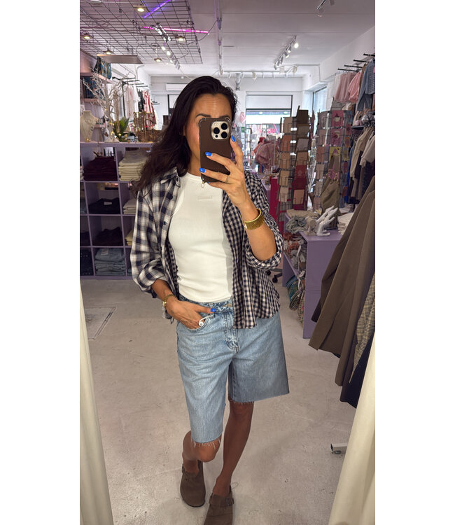 Brooklyn Check blouse - Blue