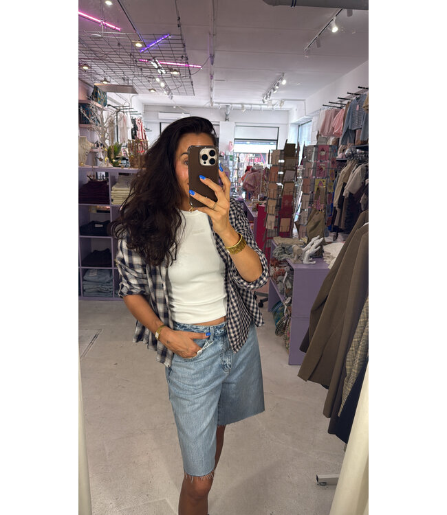 Brooklyn Check blouse - Blue
