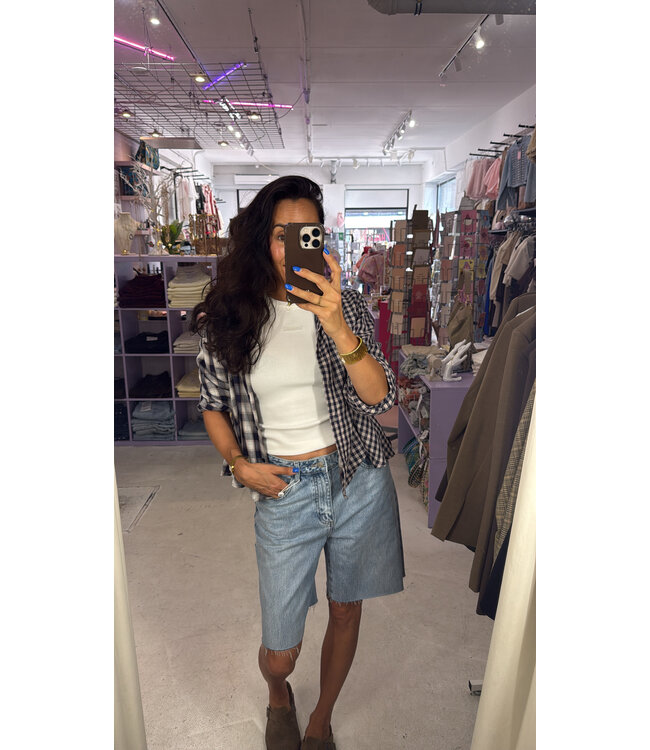 Brooklyn Check blouse - Blue