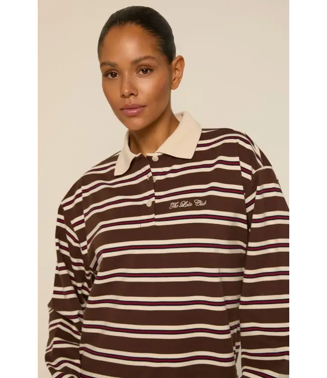 The Lola Club Emilia Polo - Striped Espresso