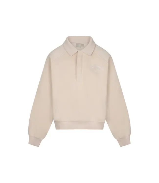 Ebony Polo Sweater - Oatmilk