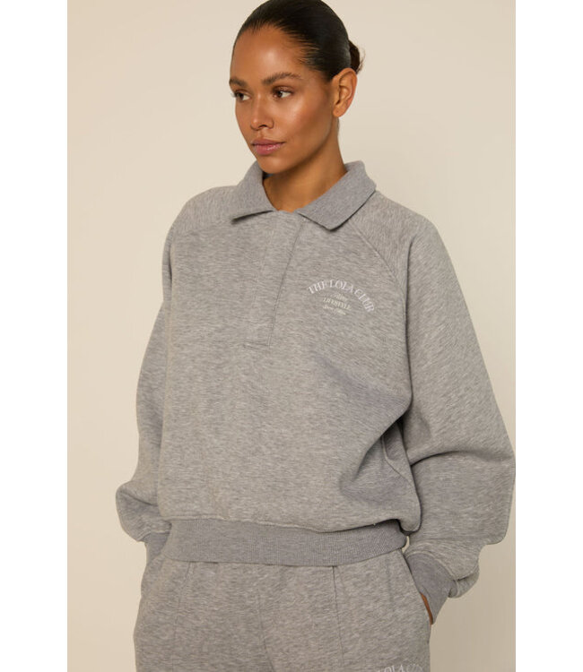 Ebony Polo Sweater - Grey Melange