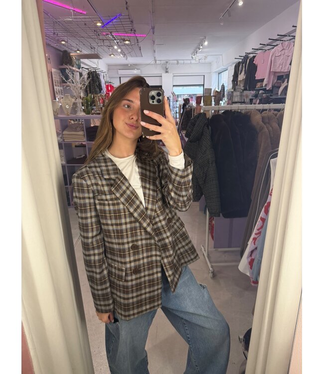 Blazer Novalee - Brown/Blu Check
