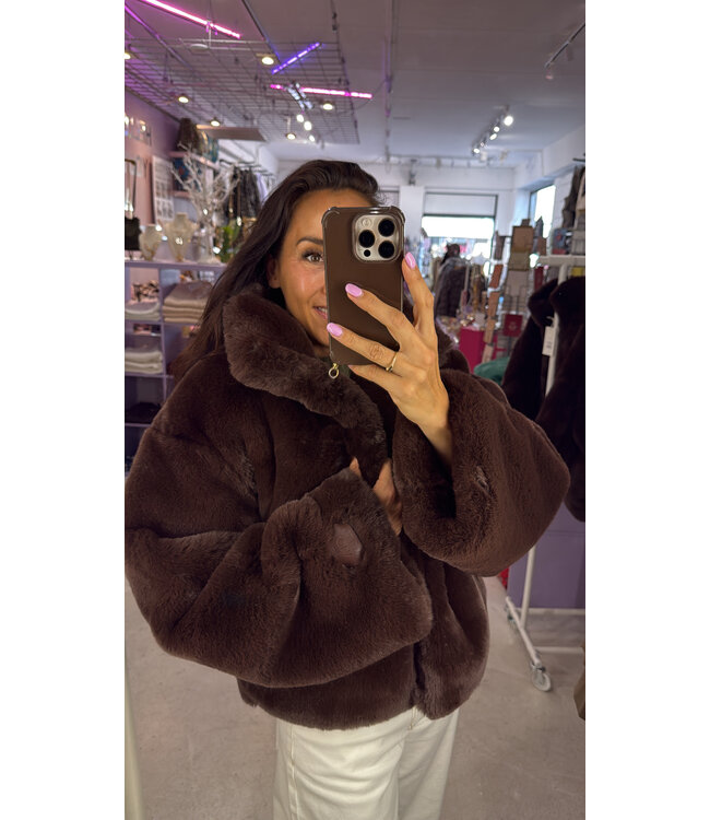 The Lola Club Bobbie Faux Fur - Espresso