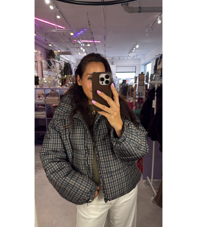 Puffer Blake - Olive/Brown Check