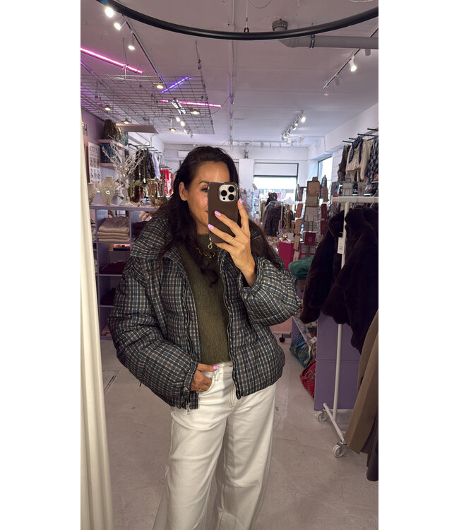 Puffer Blake - Olive/Brown Check