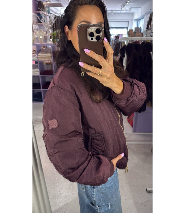 The Lola Club Lina Bomber - Mulberry Wine