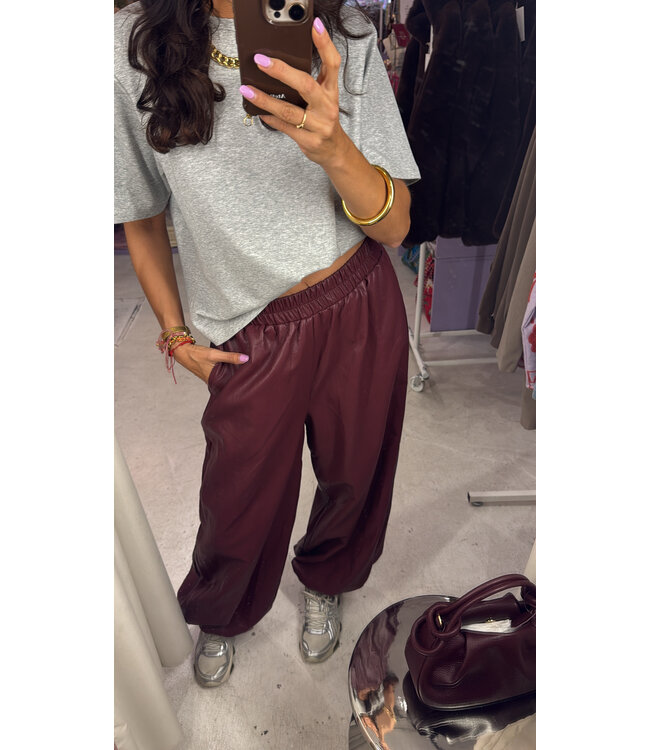 Kensi PU Pants - Bordeaux