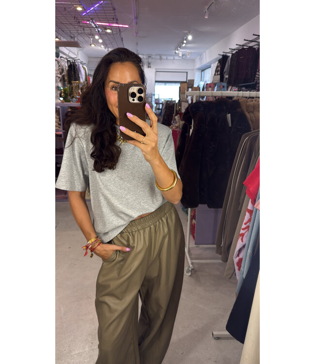 Kensi PU Pants - Olive