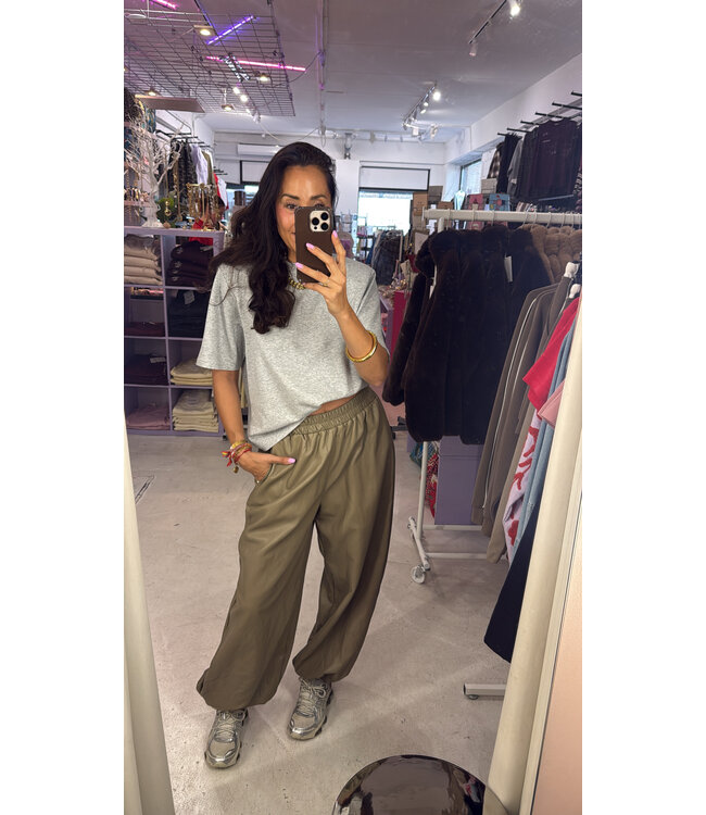 Kensi PU Pants - Olive