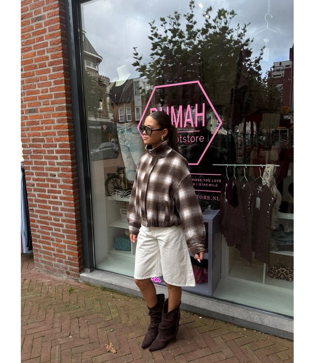 Brune Jacket - Taupe/Brown Check