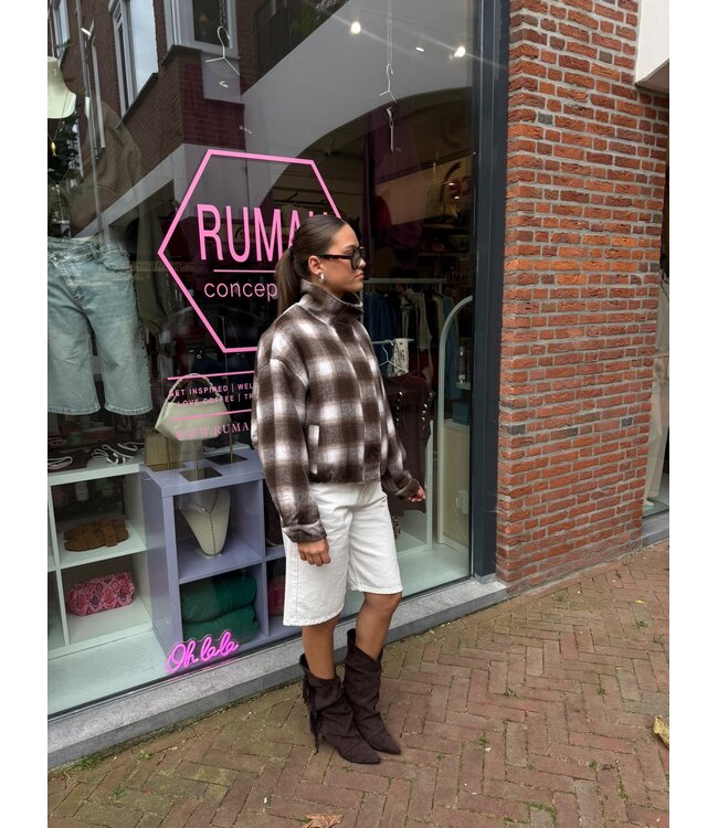 Brune Jacket - Taupe/Brown Check