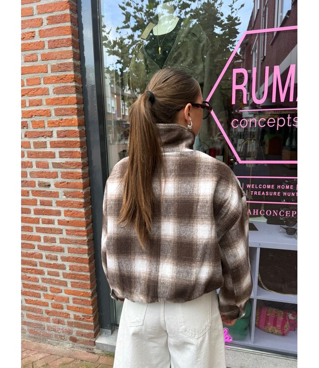 Brune Jacket - Taupe/Brown Check