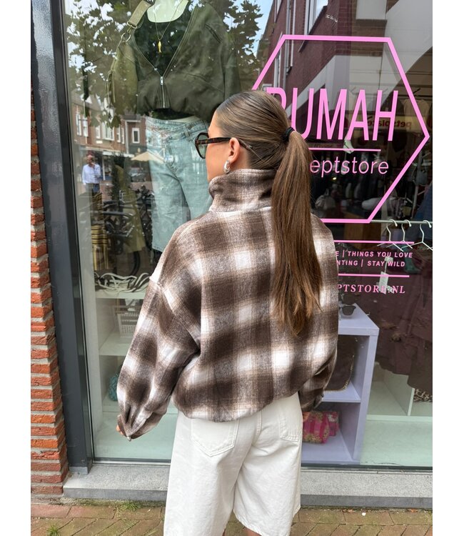 Brune Jacket - Taupe/Brown Check