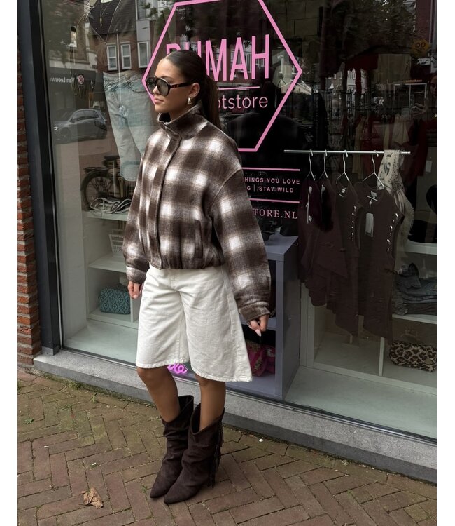 Brune Jacket - Taupe/Brown Check
