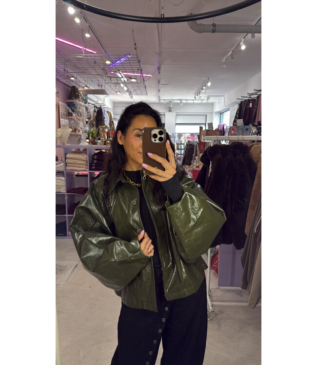 Gulcan Gloss Jacket - Green