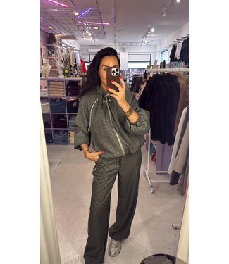 Bexley Track Pants - Kaki Check