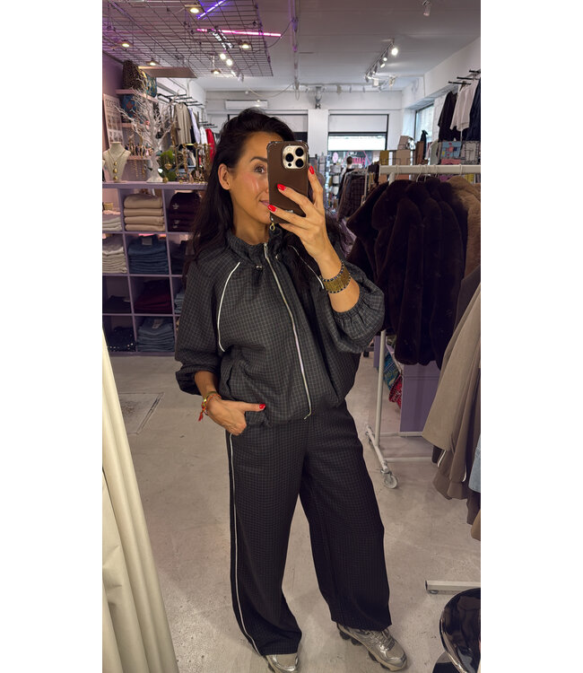 Bexley Track Jacket - Navy Check