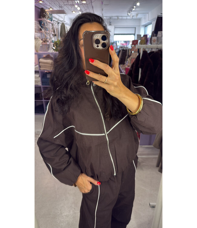 Marlow Track Jacket - Brown