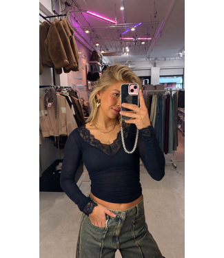 Cashmere Lace Tope - Navy