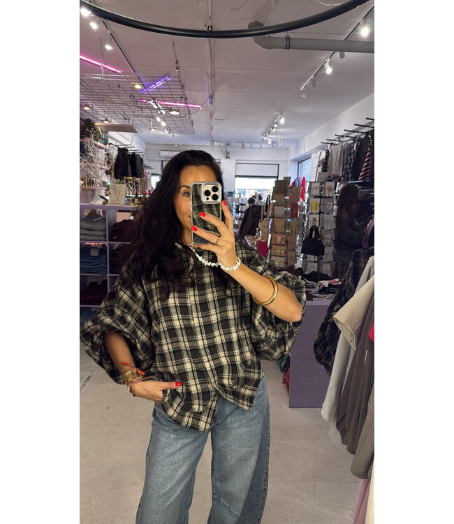 Billie Flannel Blouse - Brown Check