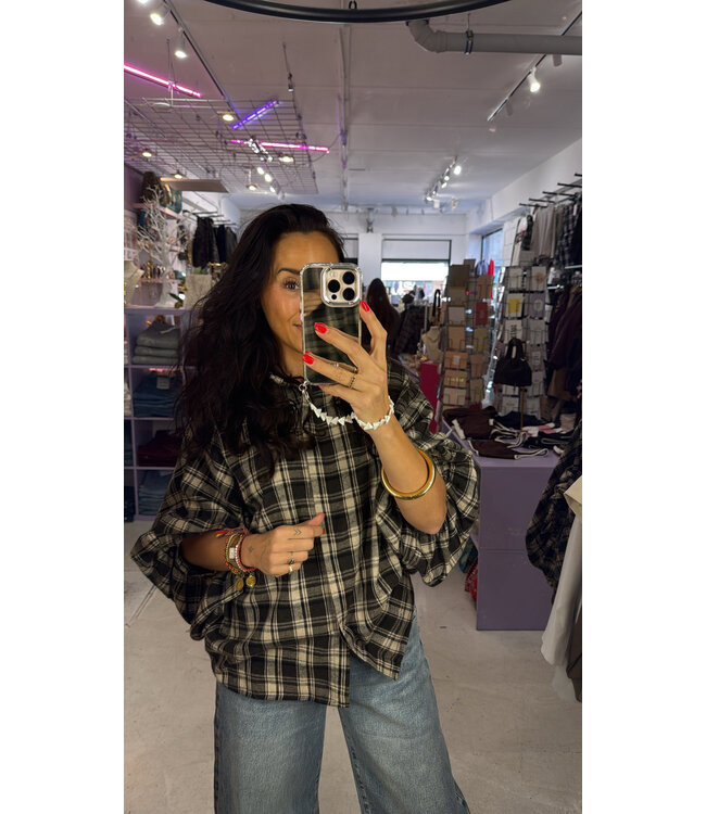 Billie Flannel Blouse - Brown Check