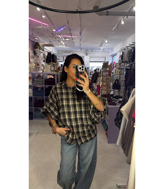 Billie Flannel Blouse - Brown Check