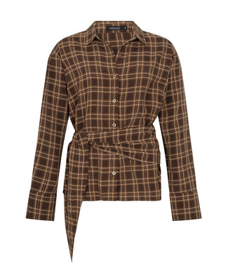 Ydence Blouse Isa - Brown Check