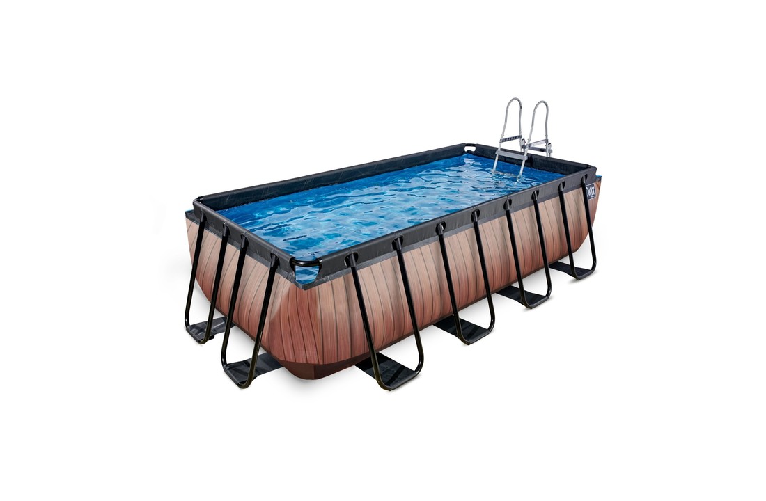 EXIT Toys zwembad Wood 400x200x100cm met filterpomp