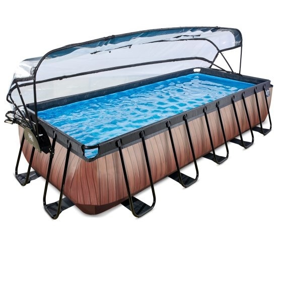 EXIT Toys zwembad Wood 540x250x100cm met overkapping en zandfilterpomp