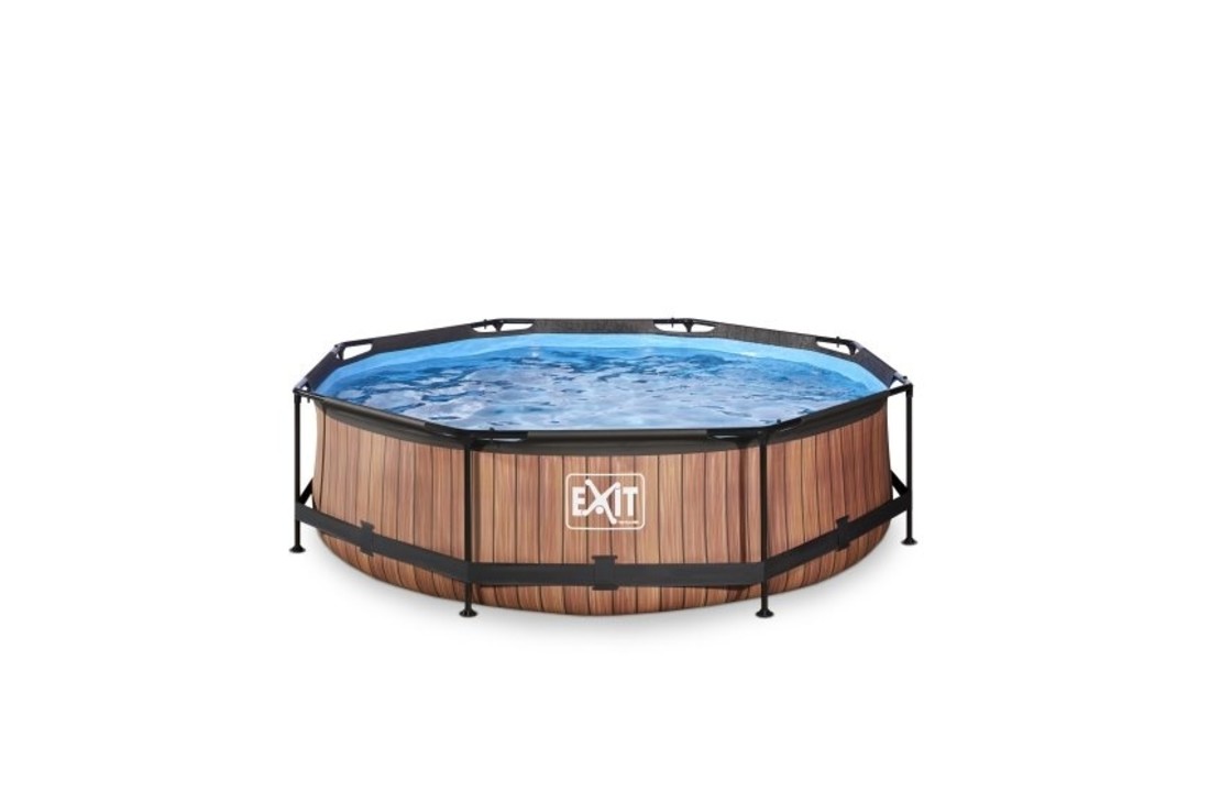 EXIT Toys zwembad Wood ø300x76cm met filterpomp