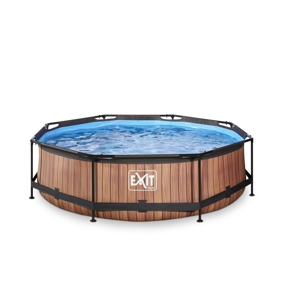 EXIT Toys zwembad Wood ø300x76cm met filterpomp