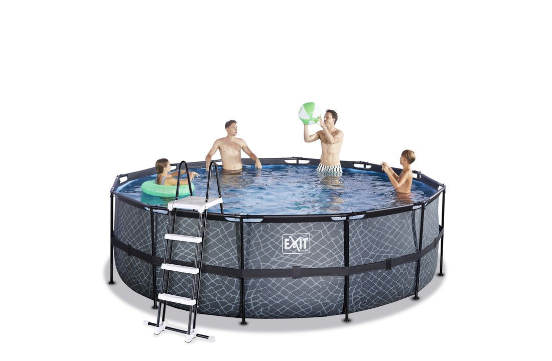 EXIT Toys zwembad Stone ø450x122cm met filterpomp