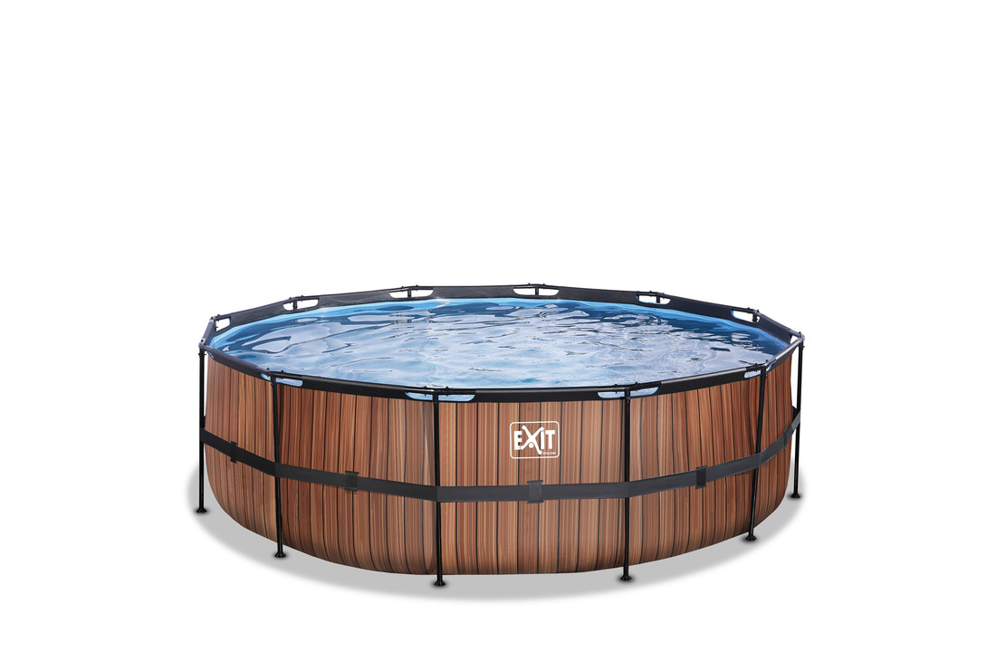EXIT Toys zwembad Wood ø450x122cm met zandfilterpomp