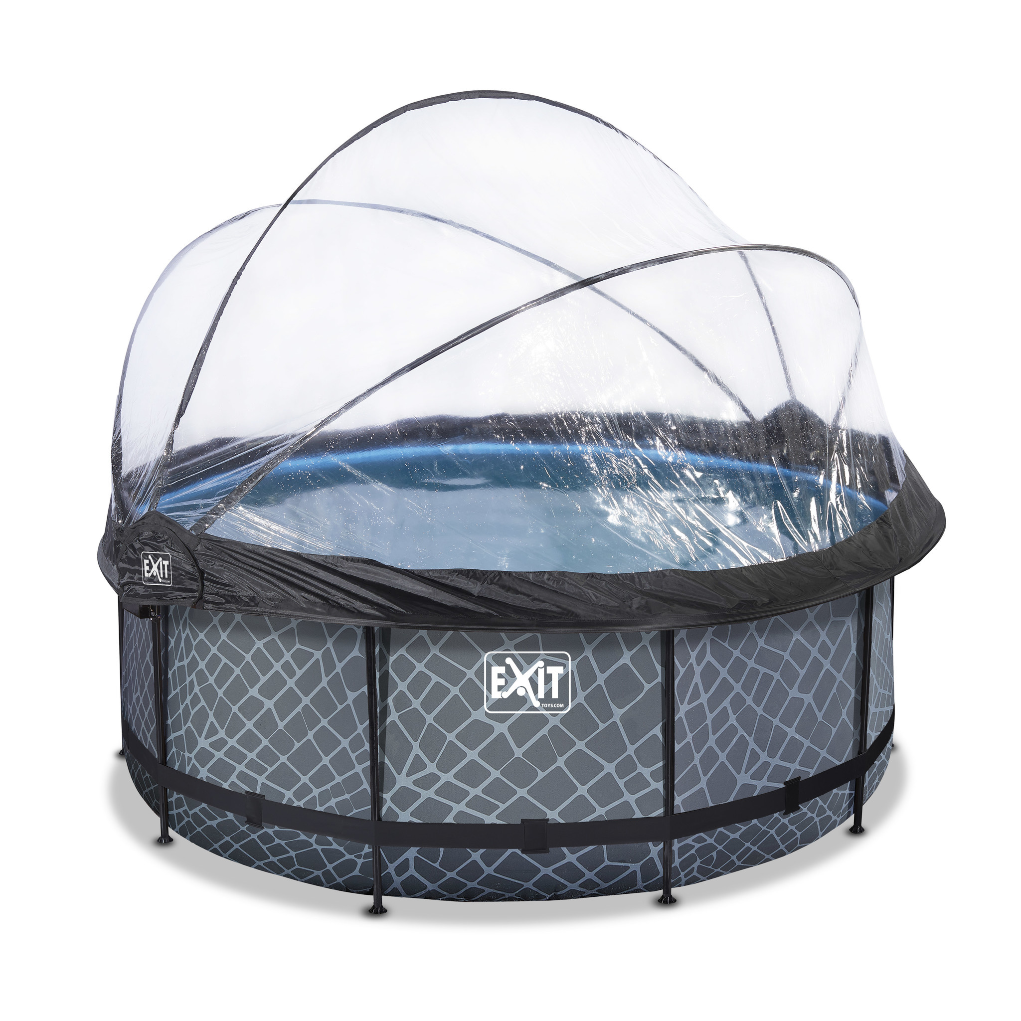 EXIT Toys zwembad Stone ø450x122cm met overkapping en zandfilterpomp