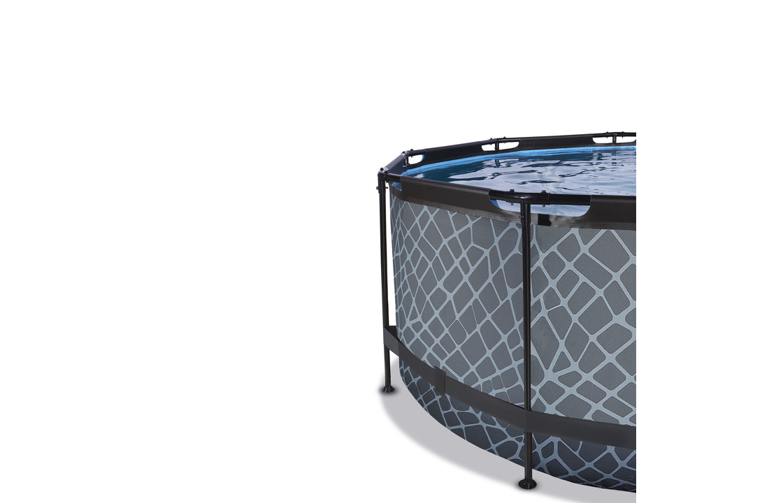 EXIT Toys zwembad Stone ø360x122cm met warmtepomp overkapping en zandfilterpomp
