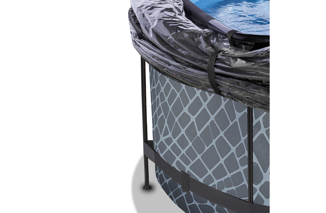 EXIT Toys zwembad Stone ø360x122cm met warmtepomp overkapping en zandfilterpomp
