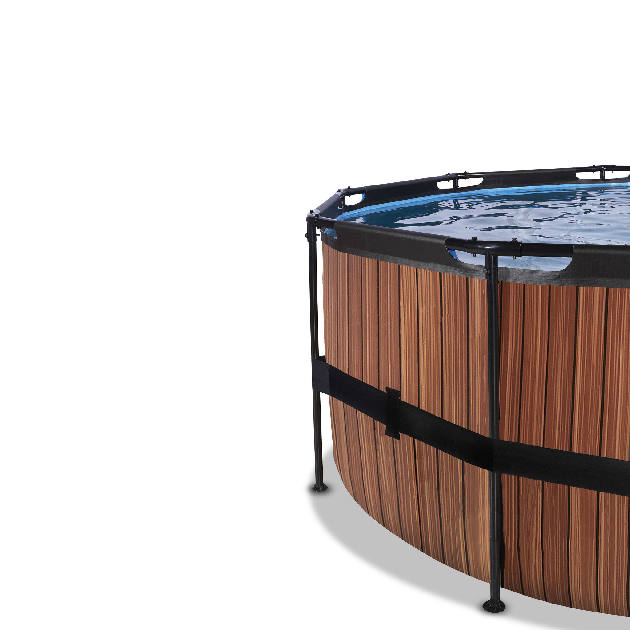 EXIT Toys zwembad Wood ø360x122cm met warmtepomp overkapping en zandfilterpomp