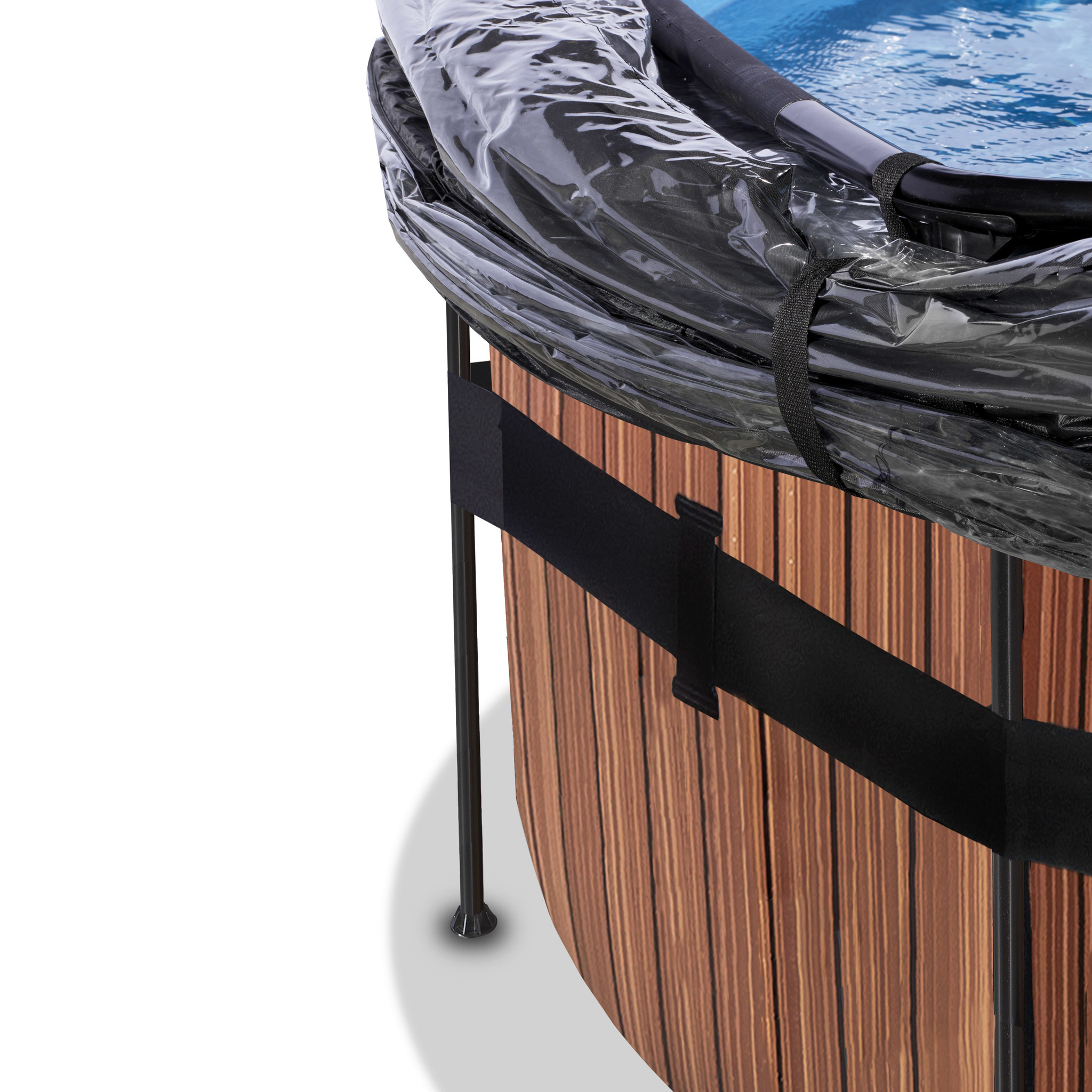 EXIT Toys zwembad Wood ø360x122cm met warmtepomp overkapping en zandfilterpomp